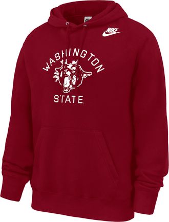 Nike Washington State Cougars Club Nike Mens Football Fleece Pullover Hoodie in Red | M31233P394WSTU-CRM