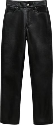 Anine Bing Bruno Pant Leren Broek - Dames - Straight fit broeken - Zwart - W30 - Leer - Broeken