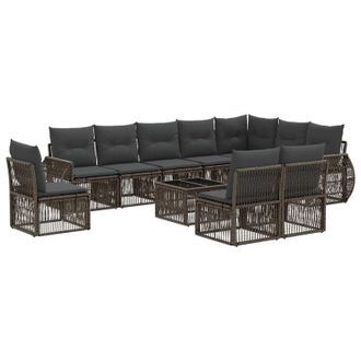 vidaXL Conjunto De Sof&aacute;s De Jard&iacute;n 11 Pcs Gris Y Gris Oscuro Vidaxl