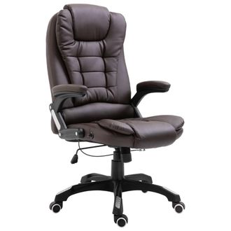 vidaXL Silla De Oficina De Cuero Sint&eacute;tico Marr&oacute;n Vidaxl