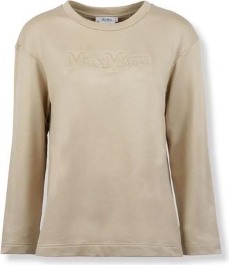 Max Mara Felpa Berma - Dames - Longsleeves - Beige - XS - Tops