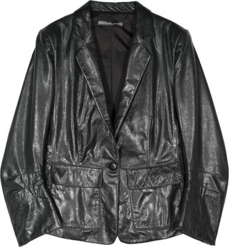 Balenciaga 2020s leather jacket - women - Goat Skin/Viscose - 38 - Green