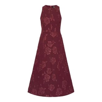 Rotate Abito Midi Senza Maniche in Jacquard - - Dresses - Donna - Rosso - M