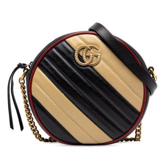 Gucci Pre-owned Gucci Mini GG Marmont Matelasse Leather Torchon Round Crossbody Ladies CWY5Q0ERACRYFR87