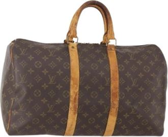 Louis Vuitton Pre-owned Vintage Boston Tas - Dames - Vintage Weekendtas - Bruin - ONE Size - Leer - Vintage