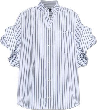 Balenciaga Oversize Shirt - Dames - Overhemden - Wit - S - Katoen - Overhemden