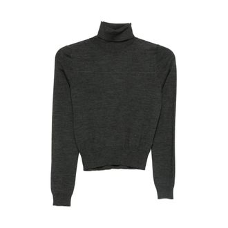 Goes Botanical Turtlenecks, female, Gray, Size: XL Anthracite Grey Roll Neck Sweater