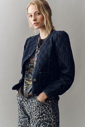 Dear John Denim Kit Quilted Denim Puff Sleeve Jacket
