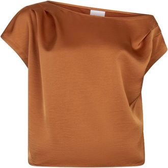 Dante6 Roam Satin Drapey Top - Dames - Blouses & Shirts - Oranje - Maat: XL Satijn
