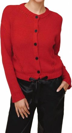 Bella Dahl Tie Waist Cardigan In Crimson Cherry