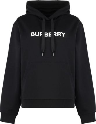 Burberry Logo Katoenen Hoodie - Dames - Hoodies - Zwart - M - Katoen - Hoodies & sweatvesten