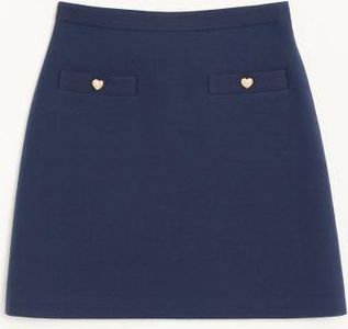 Valentino Gonna In Crepe Couture Donna BLU 36