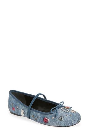 Marc Jacobs The Sabrina Ballerina Flat in Medium Wash Multi at Nordstrom, Size 8Us