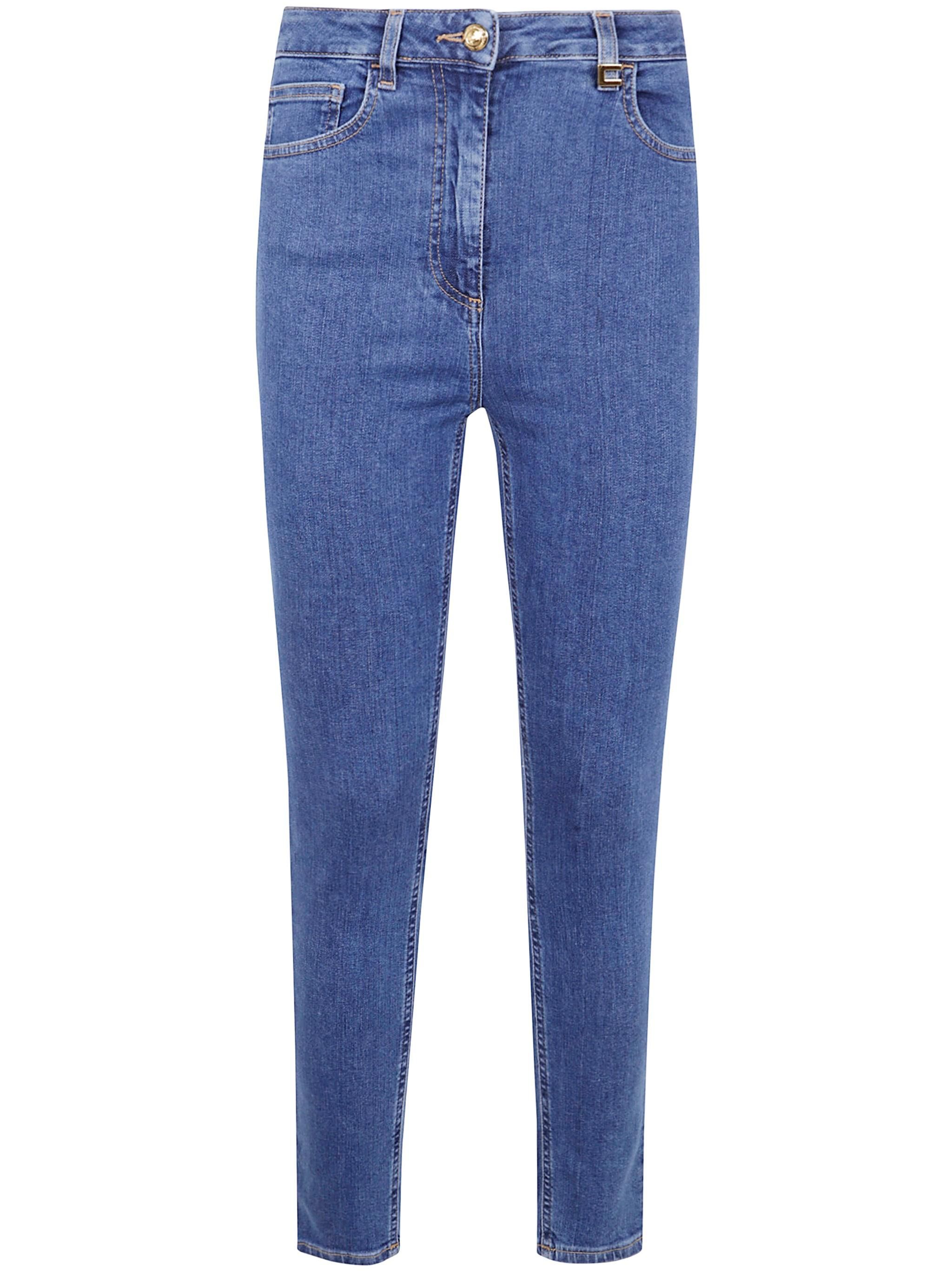 デニム・ジーパン ELISABETTA FRANCHI Woman Jeans Denim PJ97I 192 ELISABETTA FRANCHI Women's Light Denim Jeans with Suspenders