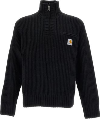 Carhartt Work in Progress Black Detroit Half-Zip Cotton-Blend Sweater