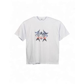 GCDS T-Shirts, male, White, Size: M Logo Regular T-Shirt