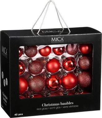 MiCa Decorations Bola de navidad glass baubles rojo h7xb7xl7cm