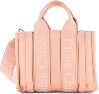 Chlo&eacute; Woody Convertible Recycled Nylon Small tote bag - Pink