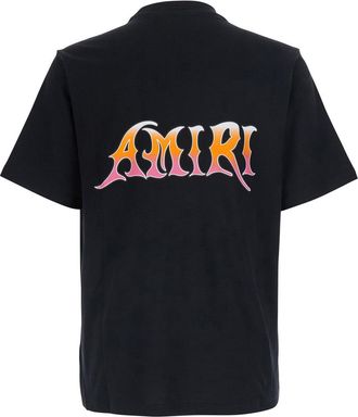 Amiri Mens T-Shirt Ma Surf Black Cotton T-Shirts And Polos