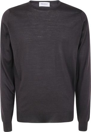 John Smedley Ronde hals trui in Lundy-stijl - Heren - Ronde hals truien - Bruin - XL - Truien & Vesten
