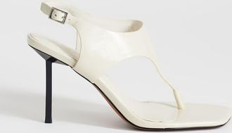 Topshop Sandy - Sandali infradito con tacco alto bianco sporco