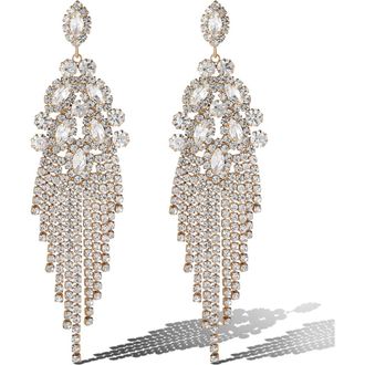 Jessica Simpson Crystal Fan Drop Earrings in Silver-Tone at Nordstrom