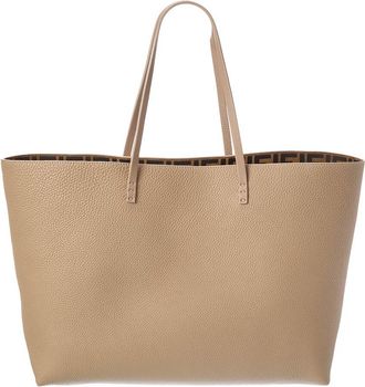 Fendi Fendi Roll Medium Reversible Ff Suede & Leather Tote