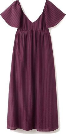 Mango Textured Gathered Empire Waist Dress in Maroon at Nordstrom, Size 6
