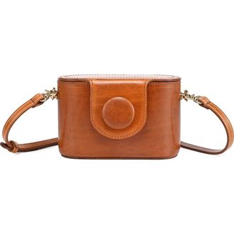 OLD TREND Begonia Genuine Leather Vintage Case Crossbody in Caramel at Nordstrom