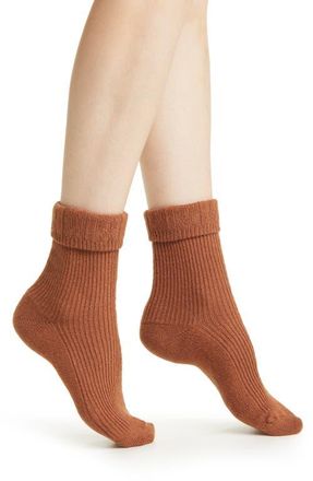 Oroblù Hilda Wool & Cashmere Blend Crew Socks in Caramel at Nordstrom, Size 35-38