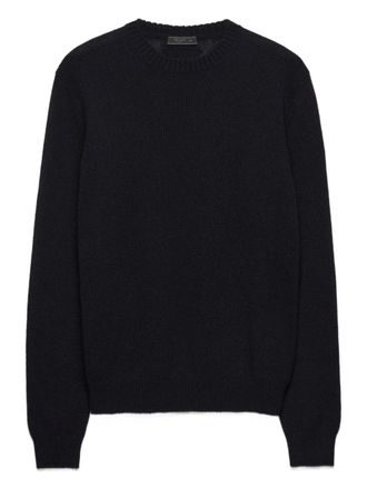 Prada triangle-logo cashmere sweater - men - Cashmere - 54 - Blue