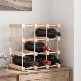 vidaXL Botellero Para 12 Botellas Madera Maciza De Pino 36x23x36 Cm Vidaxl