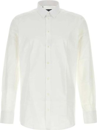 Dolce & Gabbana Wit Poplin Overhemd - Heren - Zakelijke Overhemden - Wit - L - Katoen - Overhemden