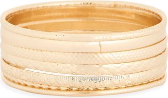 Nordstrom Rack Set of 7 Etched Bangle Bracelets in Gold at Nordstrom Rack