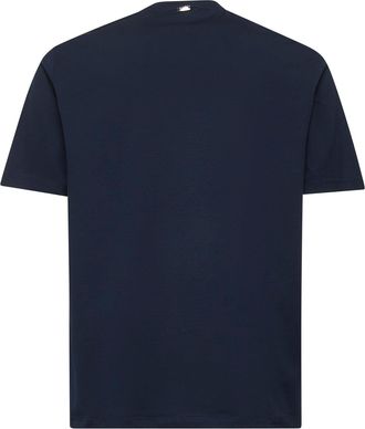 Herno Mens T-Shirt Superfine Cotton Stretch Blue T-Shirts And Polos