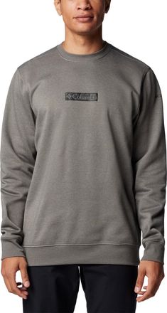Columbia Mens Trek Crew, Charcoal Heather/Puff Box Gem Logo, Large