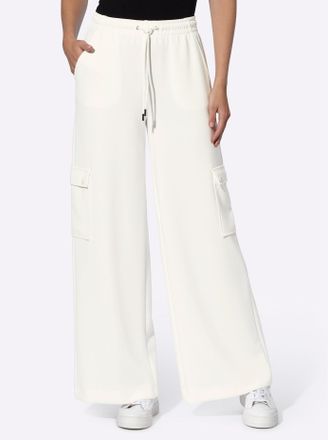 Heine Jerseyhose HEINE, Damen, Gr. 34, Normalgr&ouml;ssen, beige (ecru), 50% Modal, 44% Polyester, 6% Elasthan, unifarben, Hosen Jerseyhose