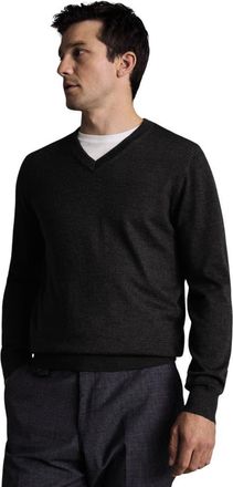 CHARLES TYRWHITT Merino V-Neck Sweater in Charcoal Grey at Nordstrom, Size Xxx-Large