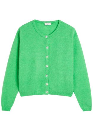 American Vintage Vitow Brushed Alpaca and Wool-blend Cardigan - Green - S (UK8-10 / S)