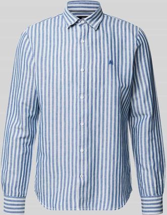 Lerros Regular Fit Freizeithemd aus Leinen-Mix mit Kentkragen in Marine, Gr&ouml;&szlig;e XXXL