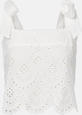 Poupette St Barth Noa broderie anglaise cotton top