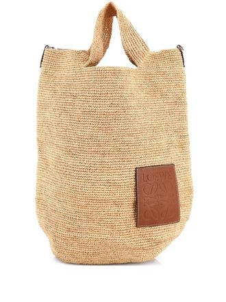 Loewe Slit Straw Large tote bag - Toni neutri