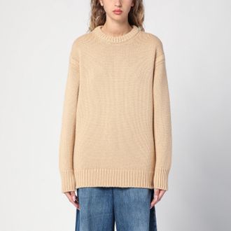 Chlo&eacute; Maglione oversize in cashmere e cotone Nude