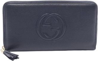 Gucci Pre-owned Wallets, female, Blue, Size: ONE SIZE Pre-owned Leather Wallet
