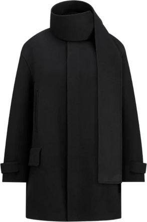 Dior Jas met sjaalkraag - Dames - Mantel - Zwart - XS - Wol - Jassen