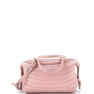 Ferragamo Convertible Top Handle Bowling Bag Quilted Leather