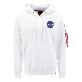 Alpha Industries Space Shuttle Hoodie - Heren - Hoodies - Wit - L - Katoen - Hoodies & sweatvesten