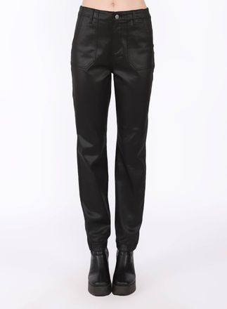 Dex Clothing Womens Coated Jogger Pants In Black