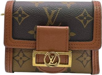 Louis Vuitton Black Brown Leather Wallet (Tri-Fold) (Pre-Owned)
