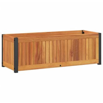 vidaXL Vidaxl - Jardinera De Madera Maciza De Acacia Y Acero 80x30x27,5 Cm